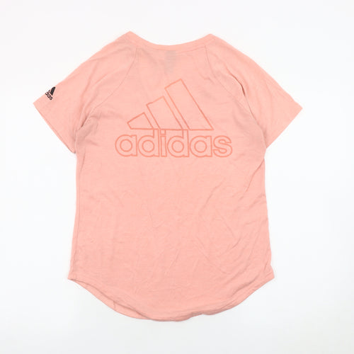 Adidas Women's Pink V-Neck T-Shirt Size S