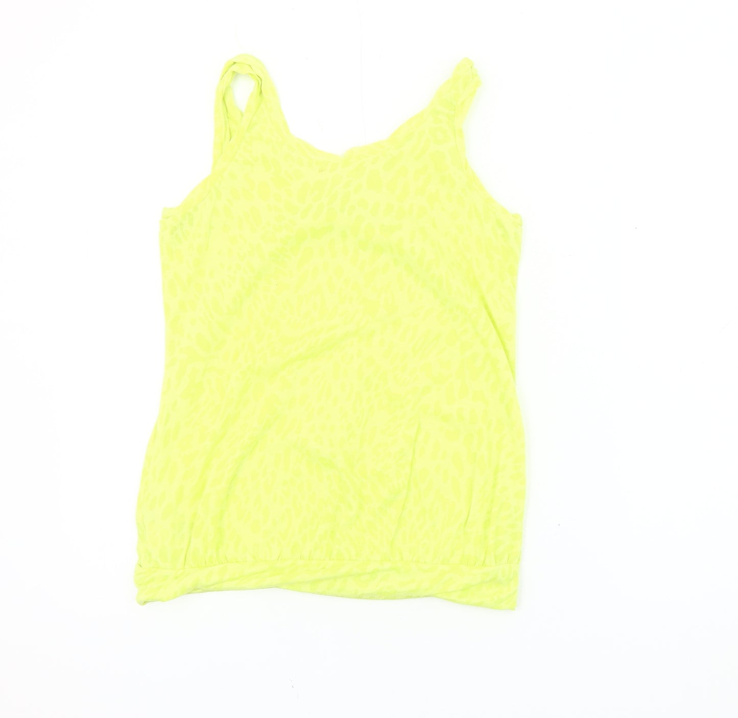 River Island Women's Yellow Animal Print Tank Top Size 8