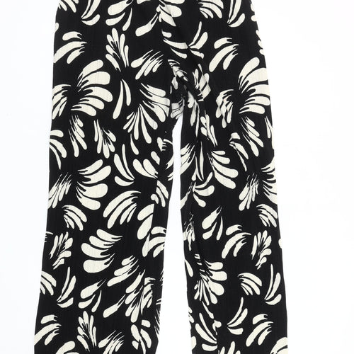 Marks and Spencer Women's Black Floral Trousers Size 12
