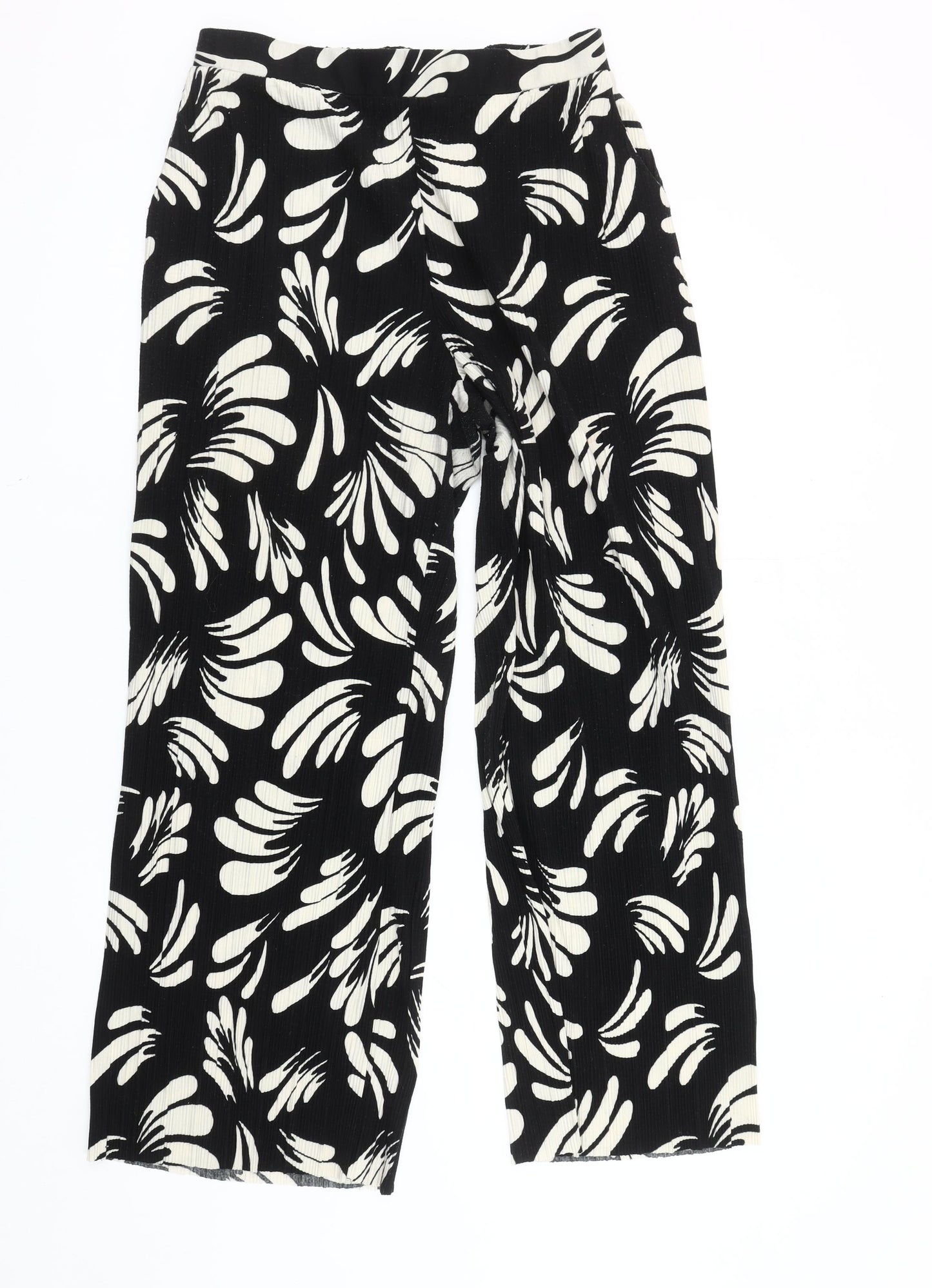 Marks and Spencer Women's Black Floral Trousers Size 12