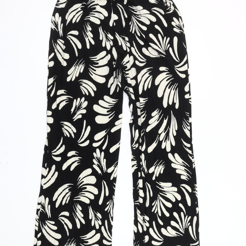 Marks and Spencer Women's Black Floral Trousers Size 12