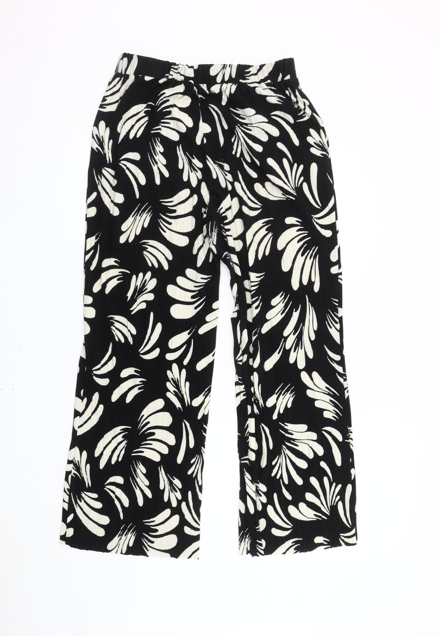 Marks and Spencer Women's Black Floral Trousers Size 12