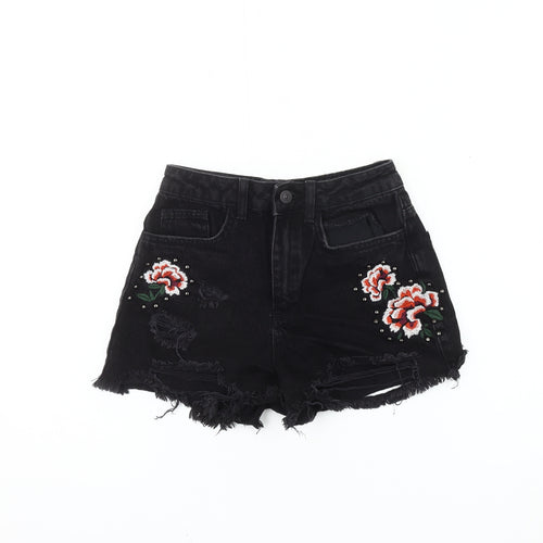 Denim Co. Women's Black Cut-Off Shorts, Size 4