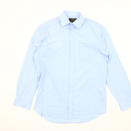 Marks and Spencer Men's Blue Regular Fit Shirt