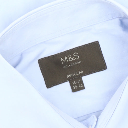 Marks and Spencer Men's Blue Regular Fit Shirt