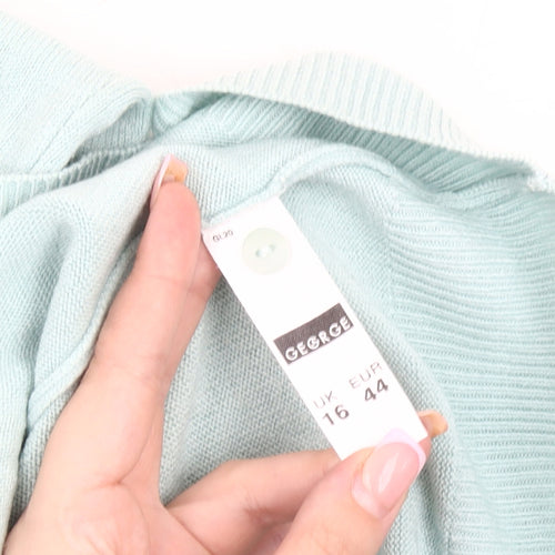 George Women's Green Cardigan UK 16 Round Neck