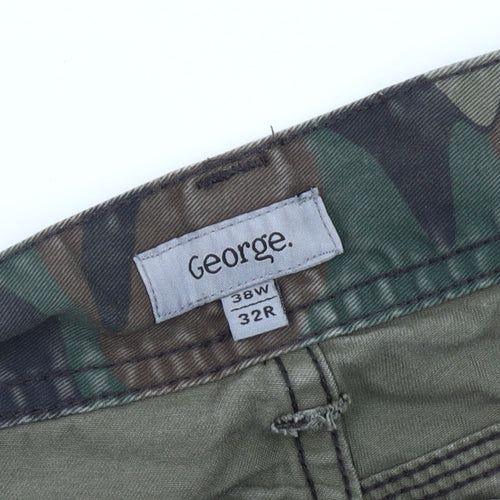 George Men’s Camouflage Cargo Trousers, Size 38W 32R