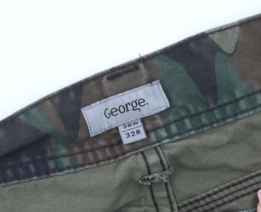 George Men’s Camouflage Cargo Trousers, Size 38W 32R