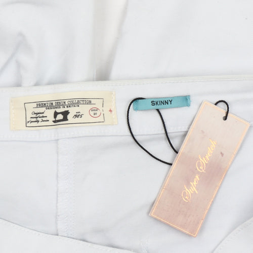 Premium Denim Collection Women's White Skinny Jeans, Size 20, Stretch Denim