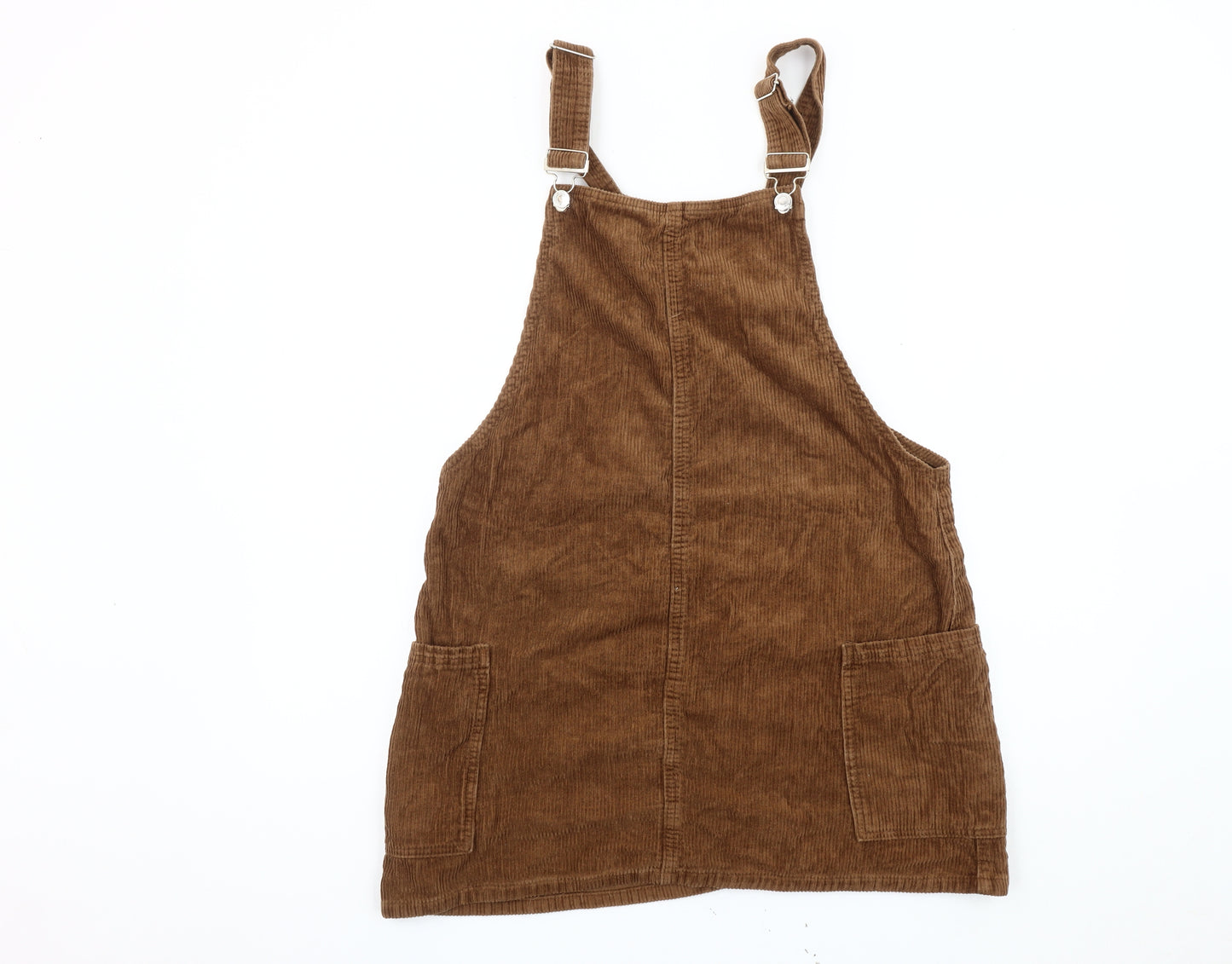 Denim Co. Women's Brown Corduroy Pinafore Dress Size 14