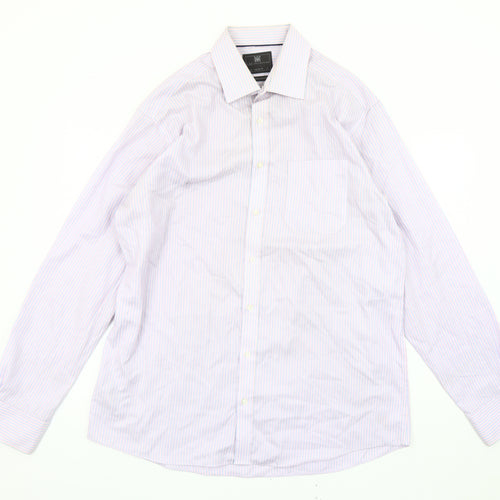 Marks and Spencer Men's Multicoloured Striped Shirt 16.5