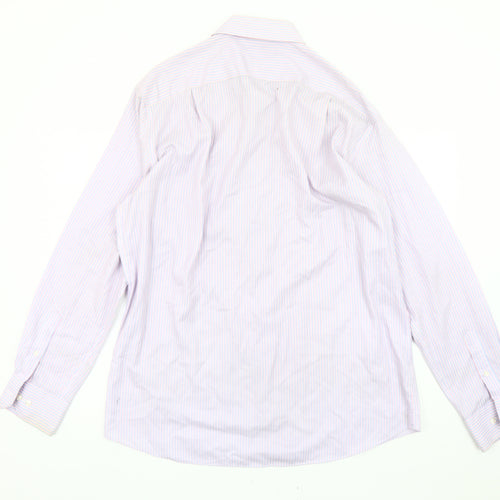 Marks and Spencer Men's Multicoloured Striped Shirt 16.5