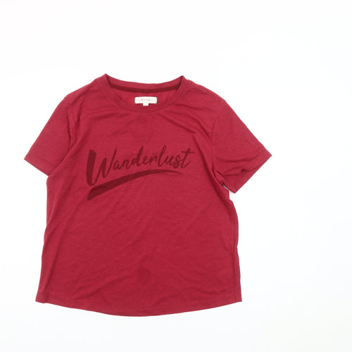 Marks and Spencer Women's Red Crew Neck T-Shirt Size 12