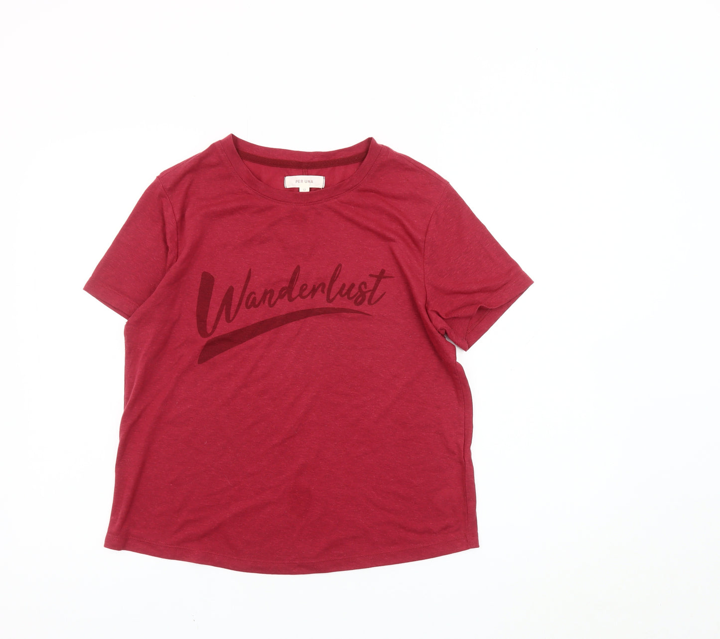 Marks and Spencer Women's Red Crew Neck T-Shirt Size 12