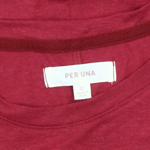 Marks and Spencer Women's Red Crew Neck T-Shirt Size 12