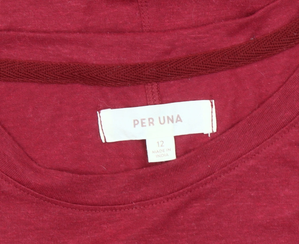Marks and Spencer Women's Red Crew Neck T-Shirt Size 12