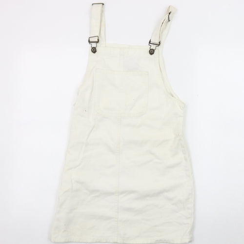 Denim Co. Women's Ivory Pinafore Dress Size 6