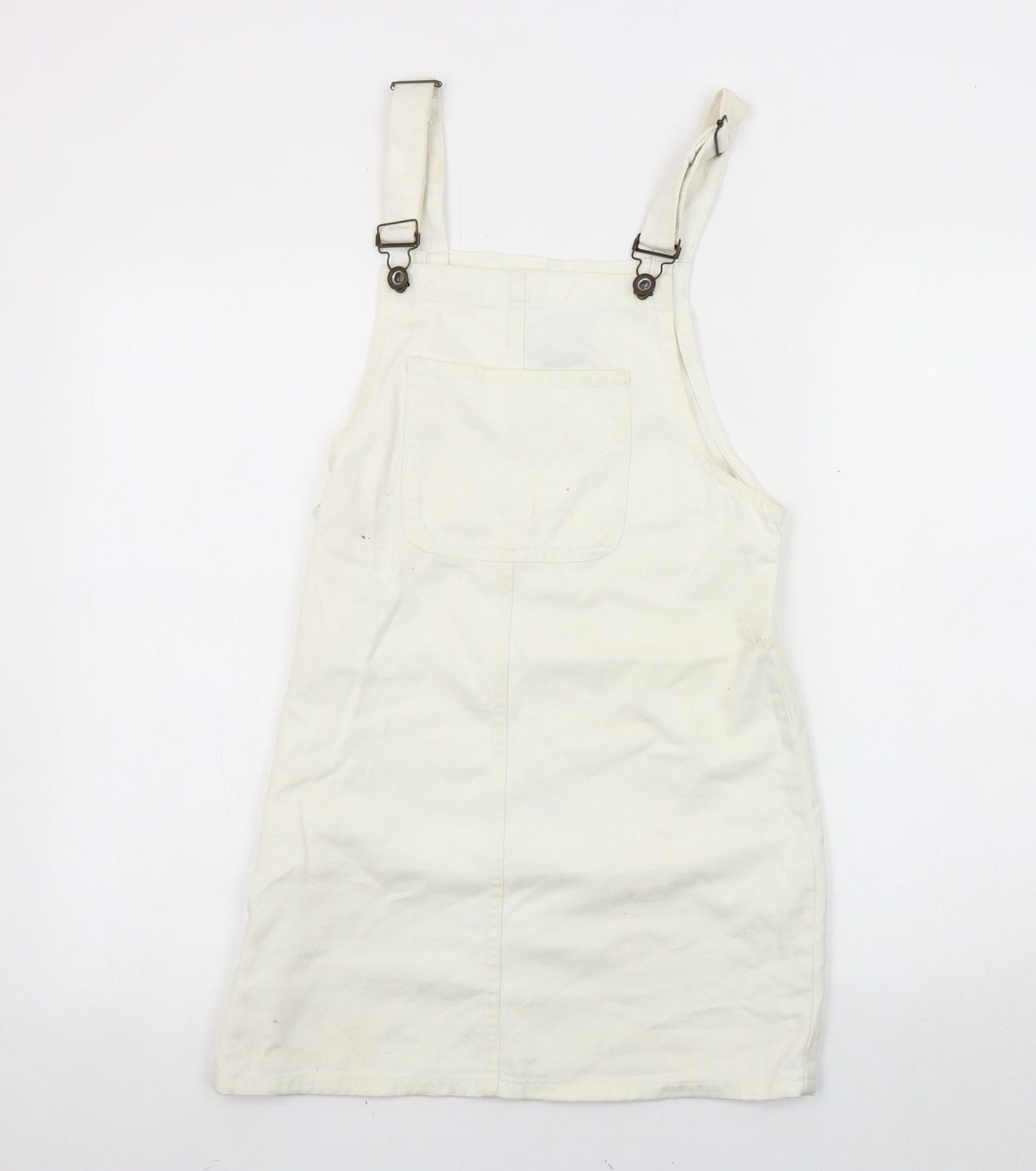 Denim Co. Women's Ivory Pinafore Dress Size 6