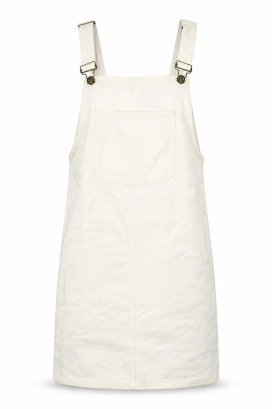 Front view of Denim Co. Women's Ivory Pinafore Dress, size 6
