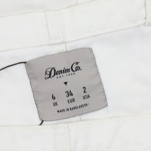 Denim Co. Women's Ivory Pinafore Dress Size 6