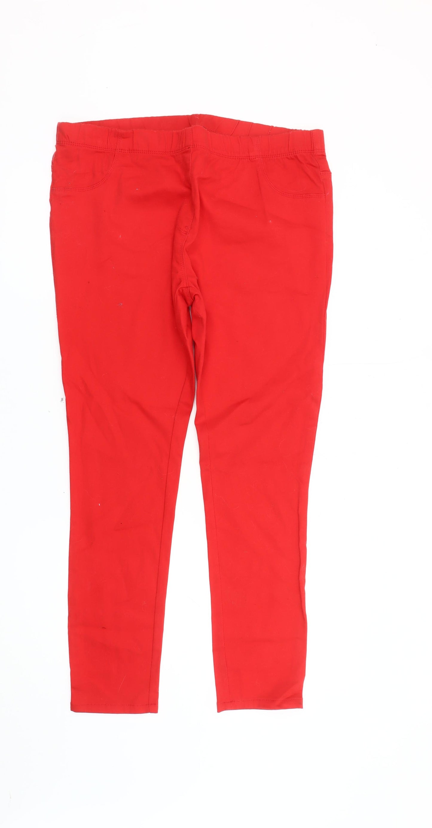 George Women's Red Jeans Size 18 Elastic Waist