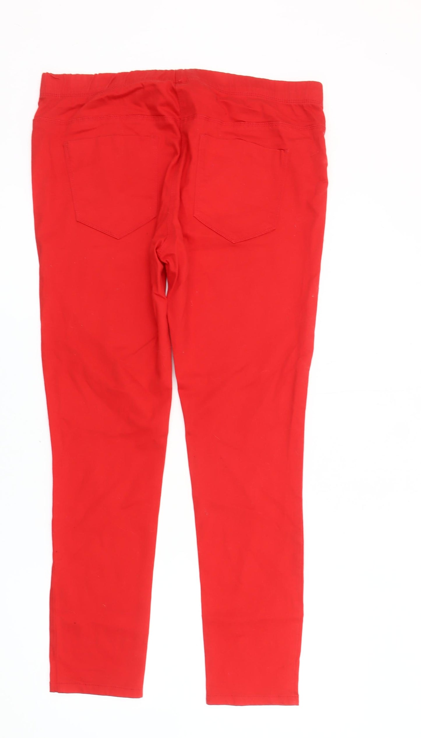 George Women's Red Jeans Size 18 Elastic Waist