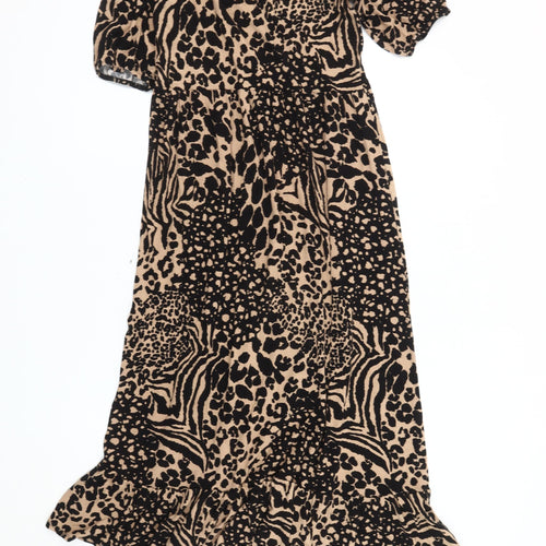 New Look Women's Multicoloured Animal Print Wrap Dress