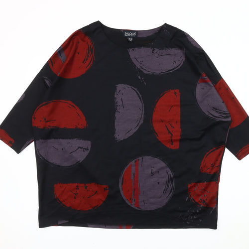 Saloos Women's Black Geometric Top UK 12