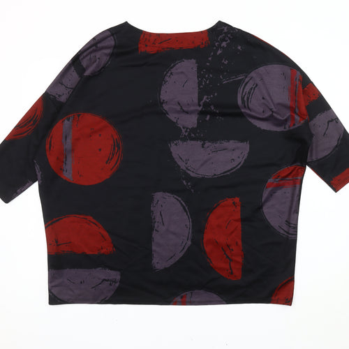 Saloos Women's Black Geometric Top UK 12