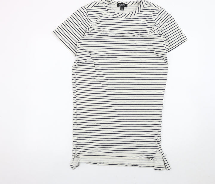 Buffalo David Bitton Women’s White Striped T-Shirt Dress