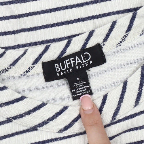 Buffalo David Bitton Women’s White Striped T-Shirt Dress