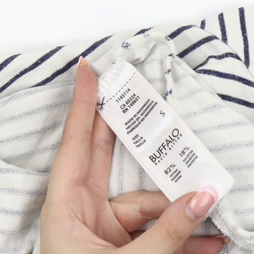 Buffalo David Bitton Women’s White Striped T-Shirt Dress