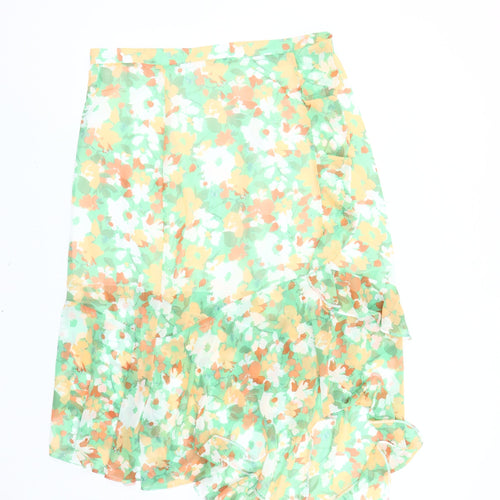 ASOS Women's Floral Midi Skirt Multicoloured Size 18