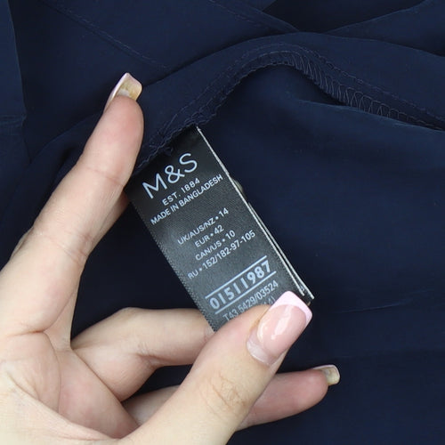 Marks and Spencer Women's Blue Short Sleeve Top