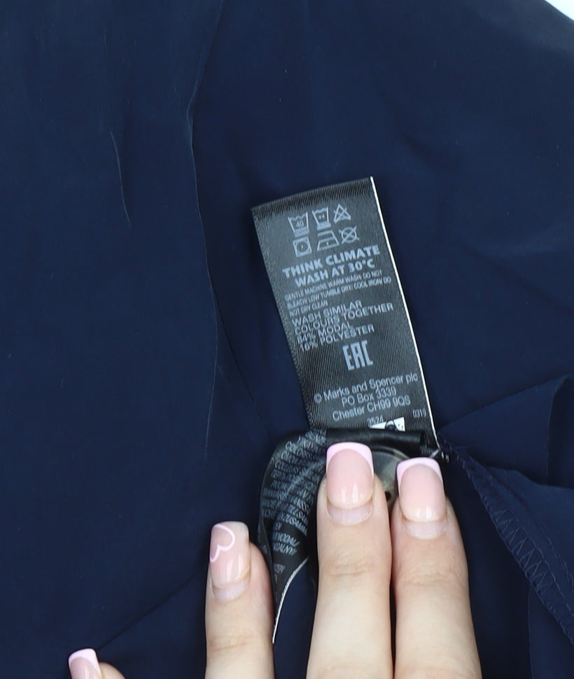 Marks and Spencer Women's Blue Short Sleeve Top