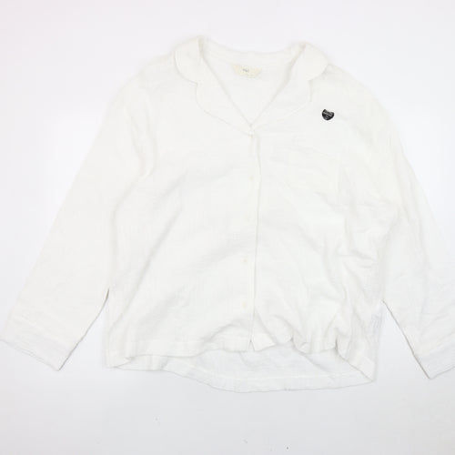 Marks and Spencer Women's White Long Sleeve Pyjama Top