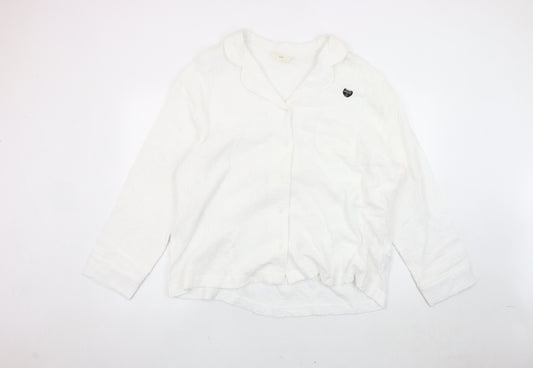 Marks and Spencer Women's White Long Sleeve Pyjama Top