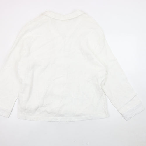 Marks and Spencer Women's White Long Sleeve Pyjama Top