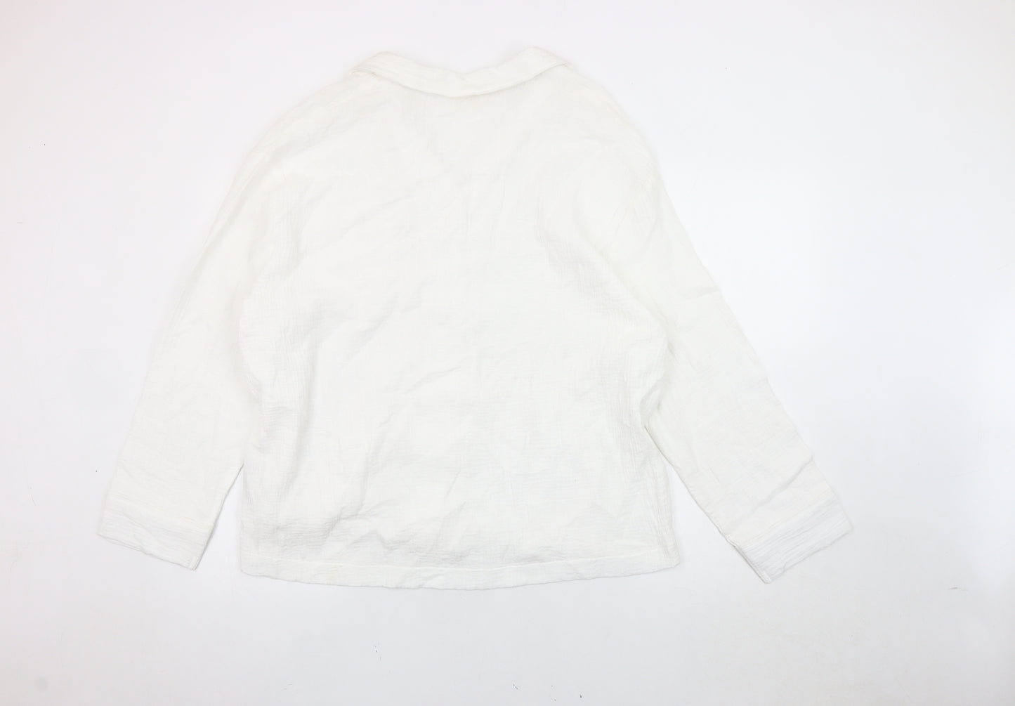 Marks and Spencer Women's White Long Sleeve Pyjama Top