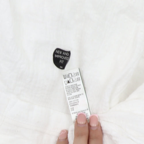 Marks and Spencer Women's White Long Sleeve Pyjama Top