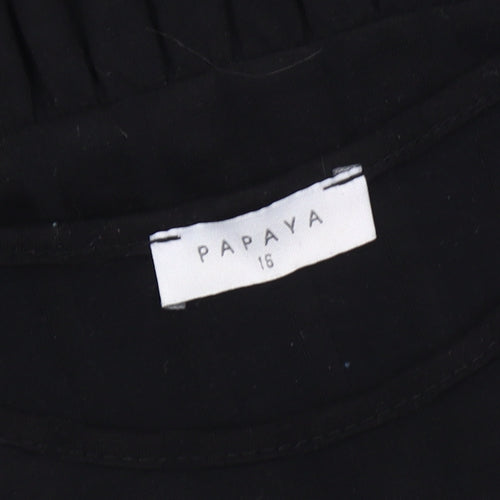 Papaya Women's Black 3/4 Sleeve Top Size 16