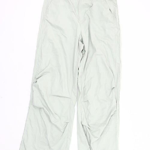 Zara Women's Grey Wide-Leg Trousers, Size 10