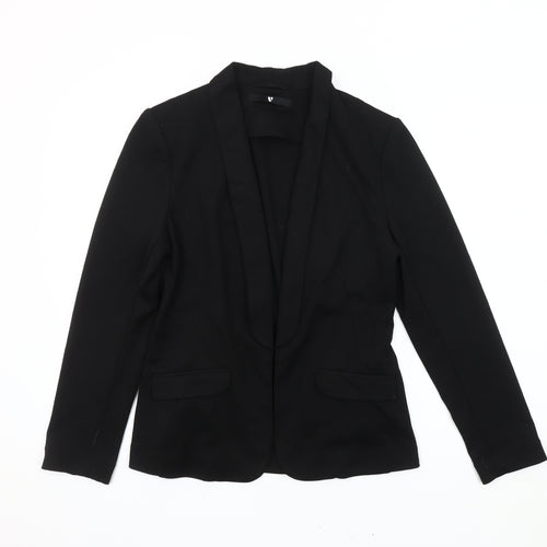 Very Women's Black Blazer Shawl Collar Size 10