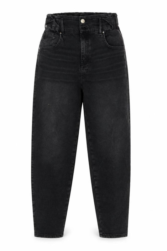 Front view of Only Women's Black Mom Jeans, size 6, High-Rise