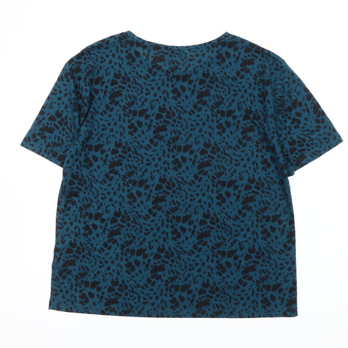 Marks and Spencer Women's Blue Animal Print T-Shirt