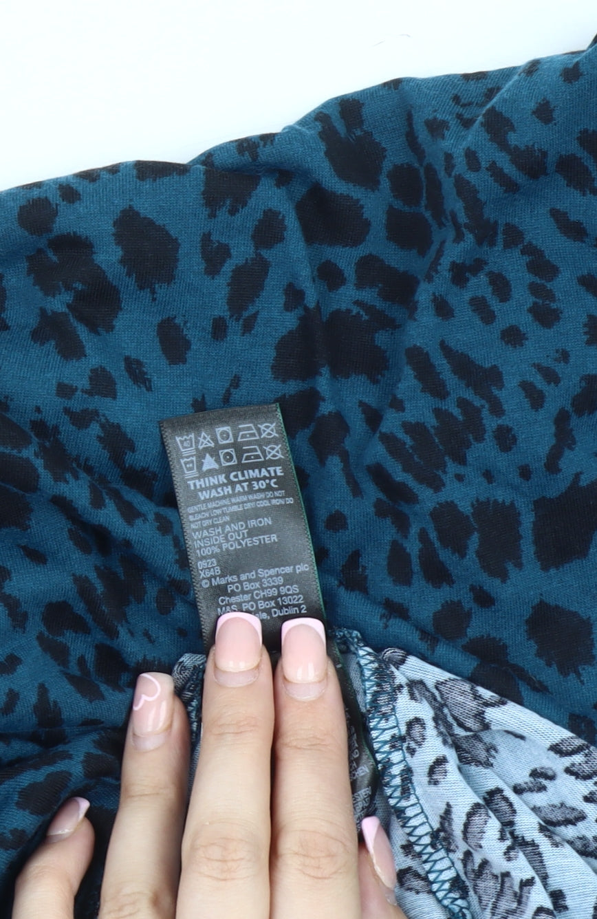 Marks and Spencer Women's Blue Animal Print T-Shirt
