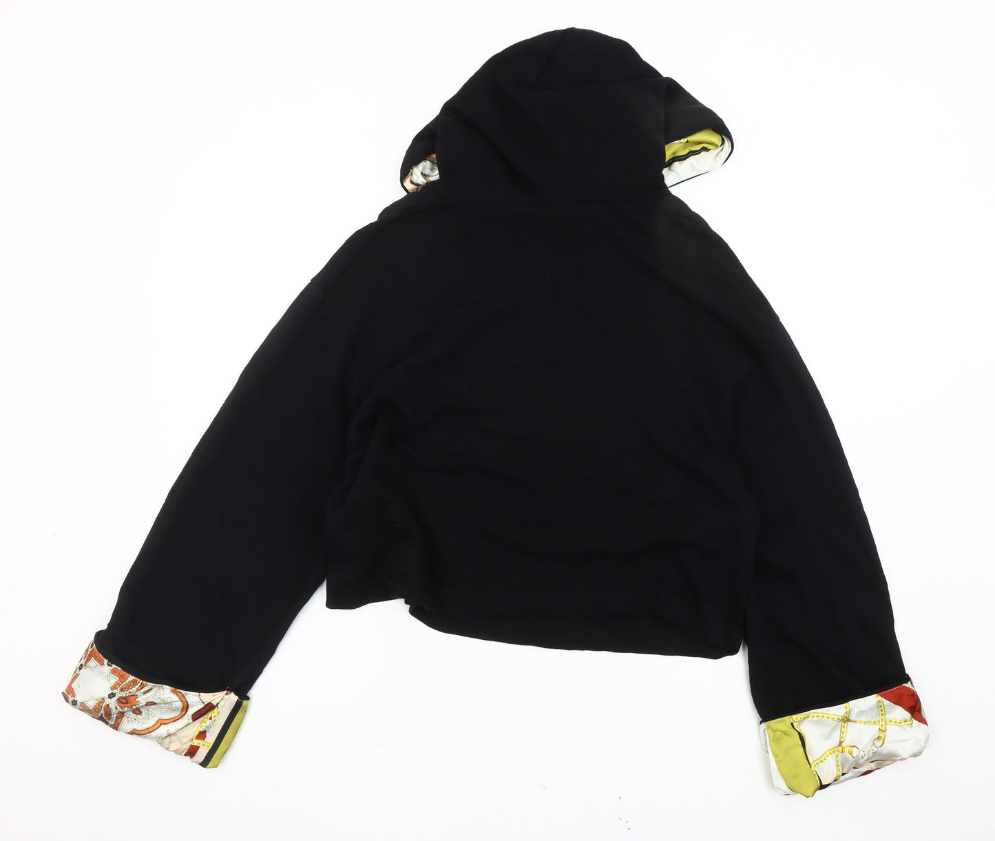 Zara Women's Black Hooded Hoodie, Size 12