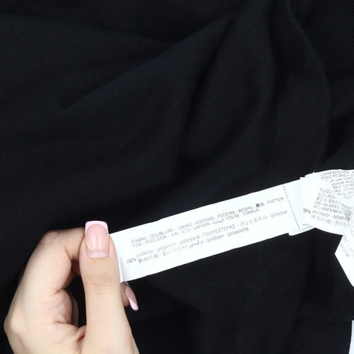 Zara Women's Black Hooded Hoodie, Size 12