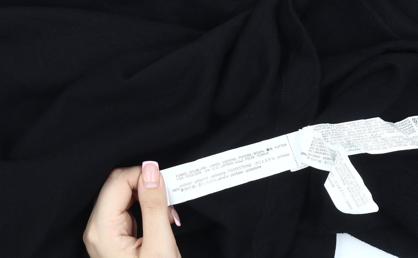 Zara Women's Black Hooded Hoodie, Size 12