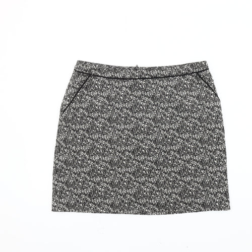 Wallis Women's Black Tweed Knee Length Pencil Skirt Size 14